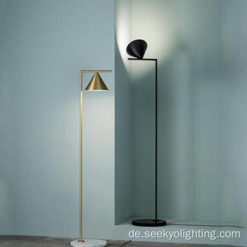 Gold- oder schwarze Lampenschatten -Marmor -Basis -Stehlampe